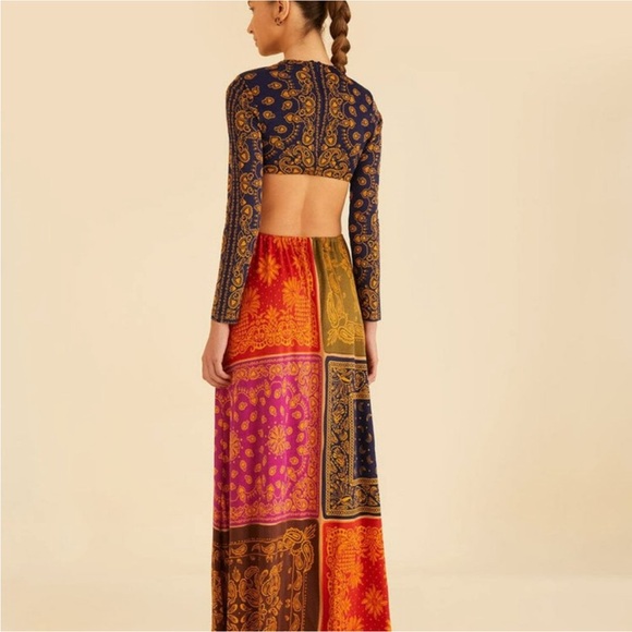 Farm Rio Bandana Dream Cut Out Maxi Dress - Picture 6 of 10